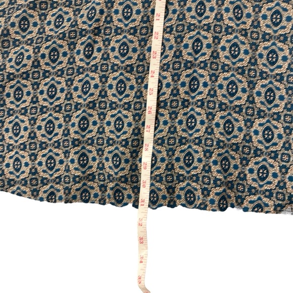 LUSH Blue/Peach Baroque Print Fit N Flare Mini Dress Sz XS Silky - Picture 4 of 10